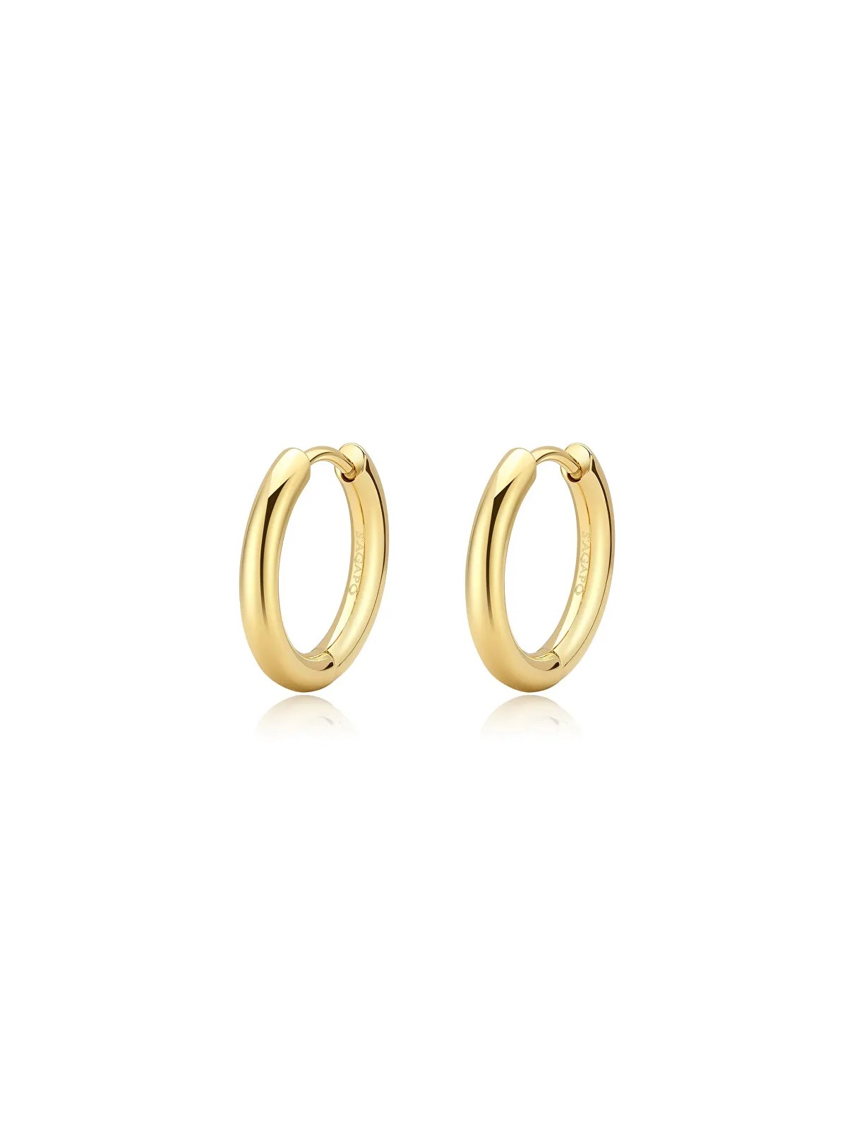 S'Agapõ Orecchini a cerchio minimalisti in acciaio placcato oro SHK70 donna