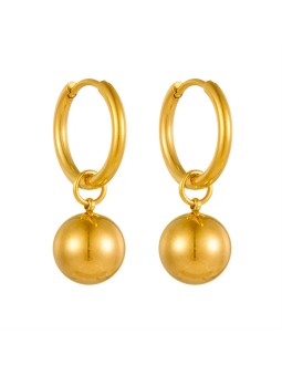 Troli Eleganti orecchini placcati in oro con palline da donna