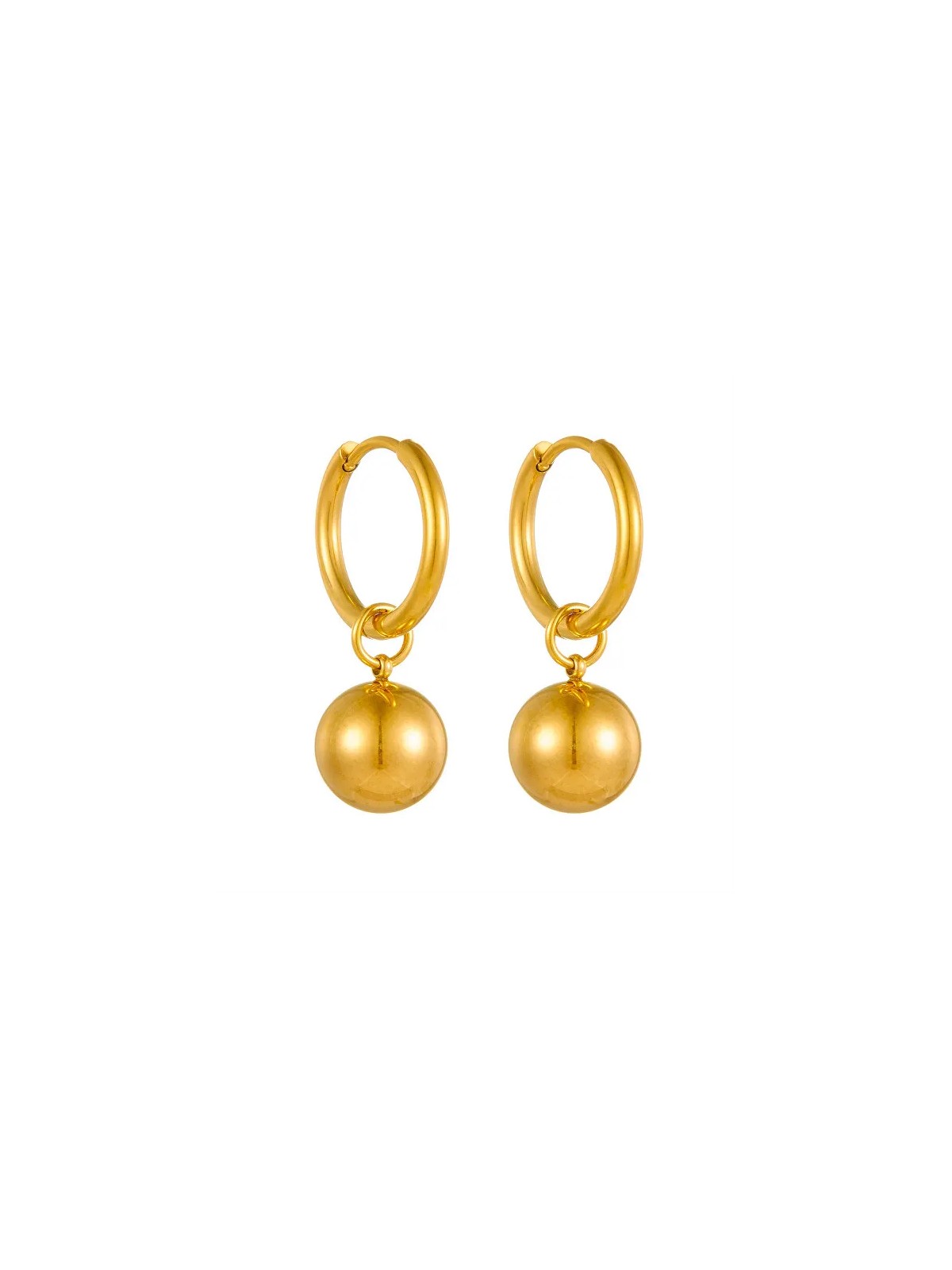 Troli Eleganti orecchini placcati in oro con palline da donna