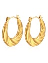 Troli Deliziosi orecchini placcati in oro con design ondulato da donna