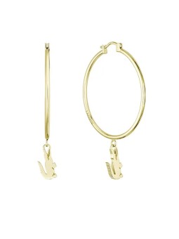 Lacoste Anelli placcati oro senza tempo con ciondoli a forma di coccodrillo 2040376 donna