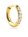 Troli VHLLE2008G orecchino singolo rotondo placcato oro con zirconi - Diametro: 1 cm donna