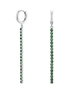 Rosefield Deliziosi orecchini in acciaio con cristilla verde Tennis JETES-J926 donna