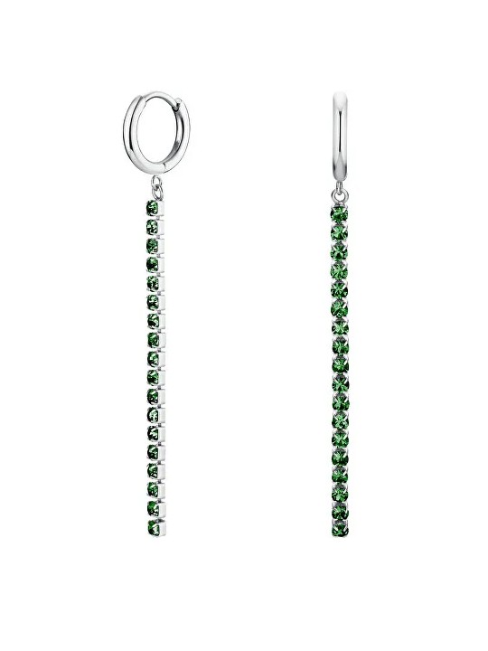 Rosefield Deliziosi orecchini in acciaio con cristilla verde Tennis JETES-J926 donna