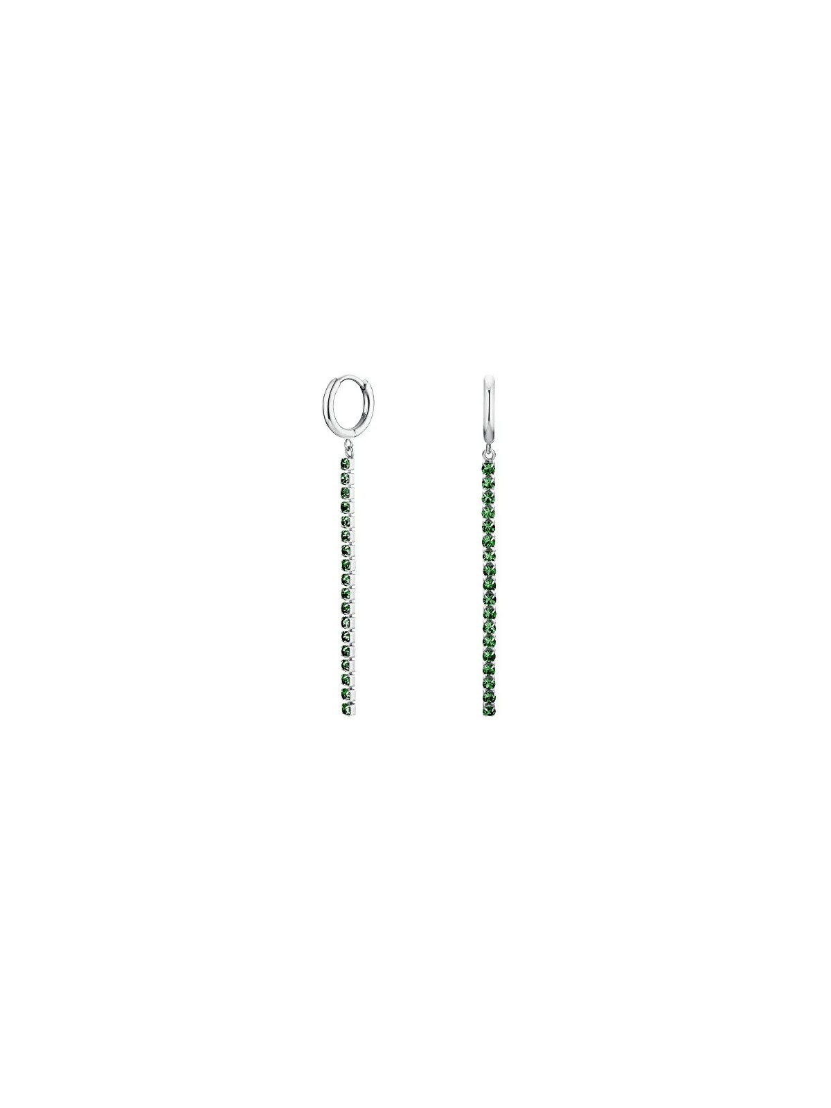 Rosefield Deliziosi orecchini in acciaio con cristilla verde Tennis JETES-J926 donna