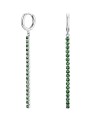Rosefield Deliziosi orecchini in acciaio con cristilla verde Tennis JETES-J926 donna