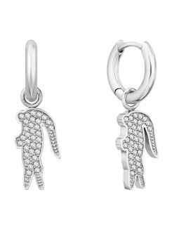 Lacoste Orecchini a cerchio in acciaio 2 in 1 Coccodrillo 2040283 donna