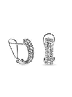 AGAIN Gioielli Orecchini a cerchio in argento con zirconi cubici AJNS0002 donna