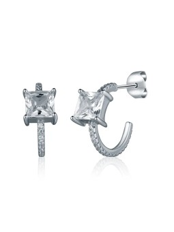 JVD Orecchini a cerchio in argento con zirconi SVLE2379XH2BI00 donna