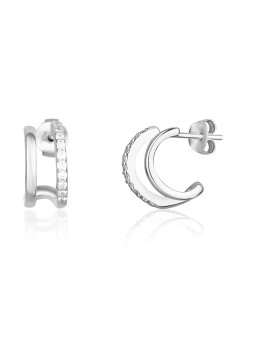 JVD Deliziosi orecchini a cerchio in argento con zirconi SVLE1623X61BI00 donna