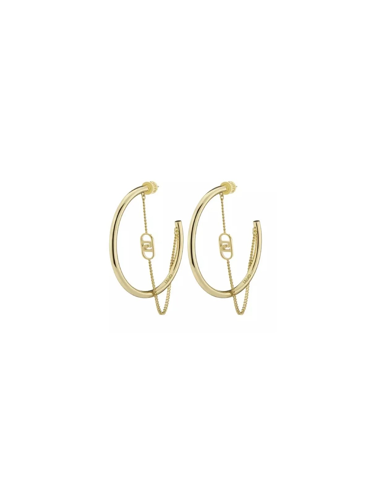 Liu Jo Orecchini a cerchio placcati oro con catena LJ2774 donna