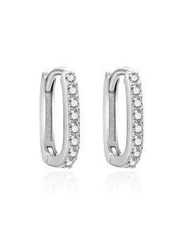 Agato Orecchini ovali in argento con zirconi AGT-E144KW donna