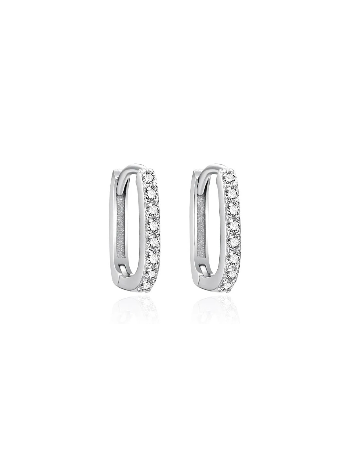 Agato Orecchini ovali in argento con zirconi AGT-E144KW donna