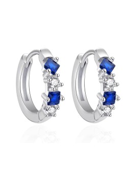 Agato Bellissimi orecchini a cerchio in argento con zirconi AGT-E130KWBL donna