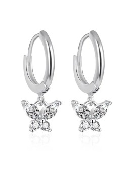 Agato Orecchini a cerchio in argento con papillon AGT-E064KW donna