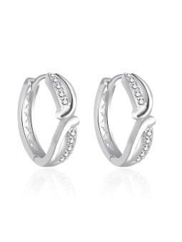 Agato Orecchini a cerchio in argento con zirconi AGT-E058KW donna