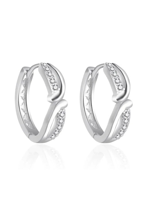 Agato Orecchini a cerchio in argento con zirconi AGT-E058KW donna