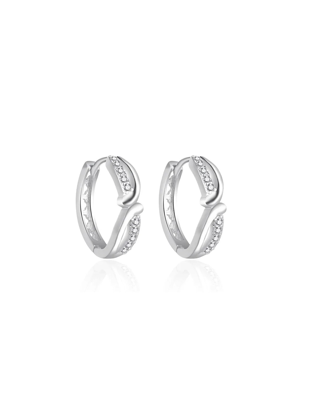 Agato Orecchini a cerchio in argento con zirconi AGT-E058KW donna