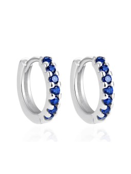 Agato Orecchini a cerchio in argento con zirconi blu AGT-E066KDB donna
