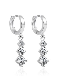 Agato Orecchini a cerchio in argento con zirconi trasparenti AGT-E069KW donna