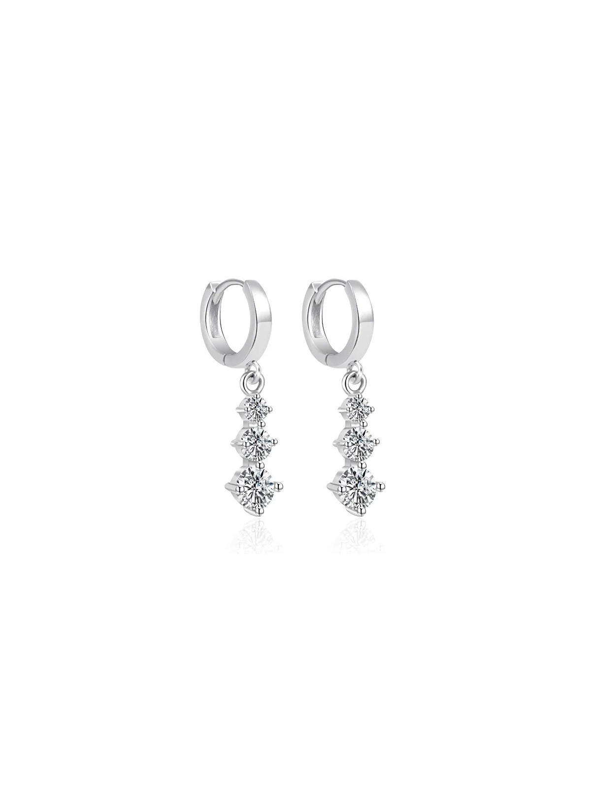 Agato Orecchini a cerchio in argento con zirconi trasparenti AGT-E069KW donna