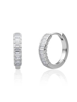 Sparkling Orecchini a cerchio in argento con zirconi cubici EAS23 donna