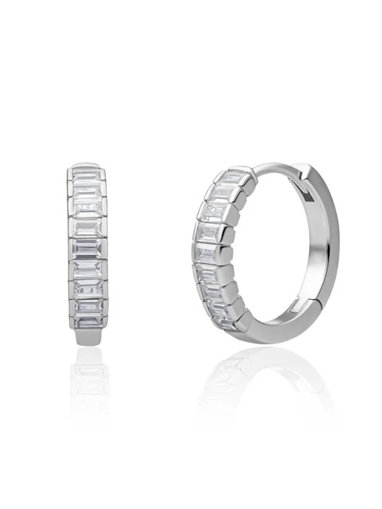 Sparkling Orecchini a cerchio in argento con zirconi cubici EAS23 donna