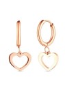 Vuch Orecchini a cerchio a forma di cuore in acciaio placcato oro Glimmer Rose Gold donna
