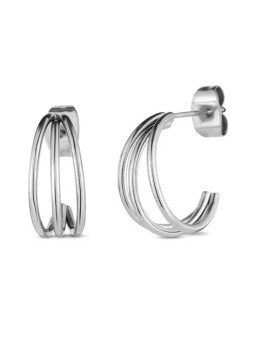 Vuch Eleganti orecchini a cerchio in acciaio Elegy Silver donna