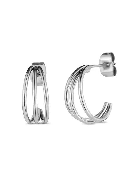 Vuch Eleganti orecchini a cerchio in acciaio Elegy Silver donna