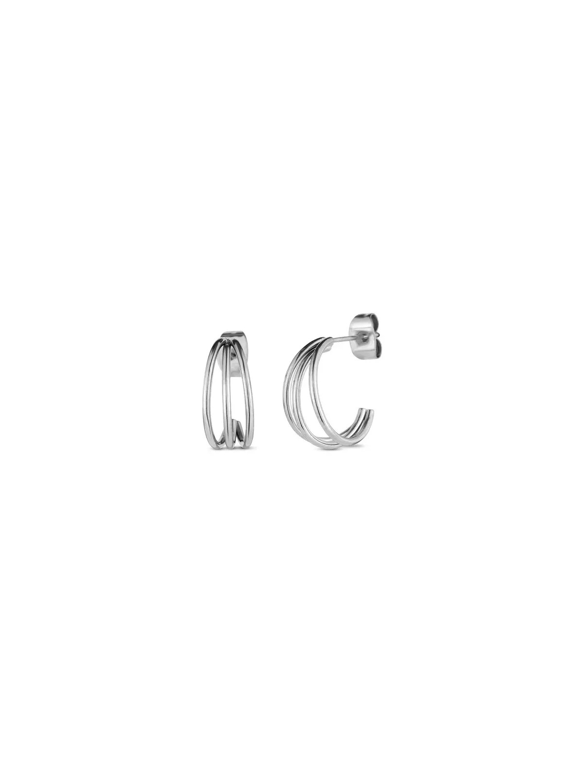 Vuch Eleganti orecchini a cerchio in acciaio Elegy Silver donna