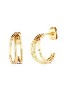 Vuch Eleganti orecchini a cerchio in acciaio placcato oro Elegy Gold donna