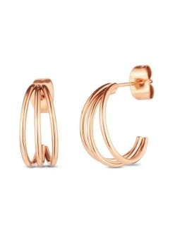 Vuch Eleganti orecchini a cerchio in acciaio placcato oro Elegy Rose Gold donna
