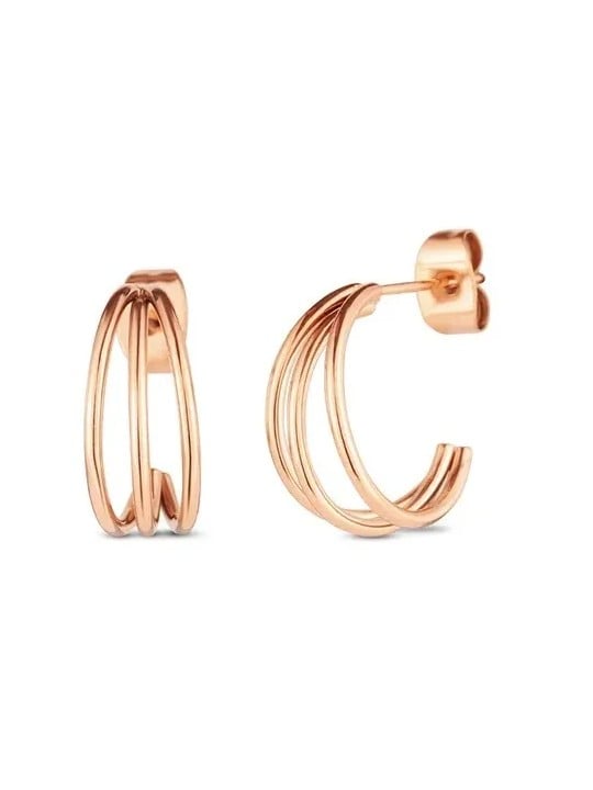 Vuch Eleganti orecchini a cerchio in acciaio placcato oro Elegy Rose Gold donna