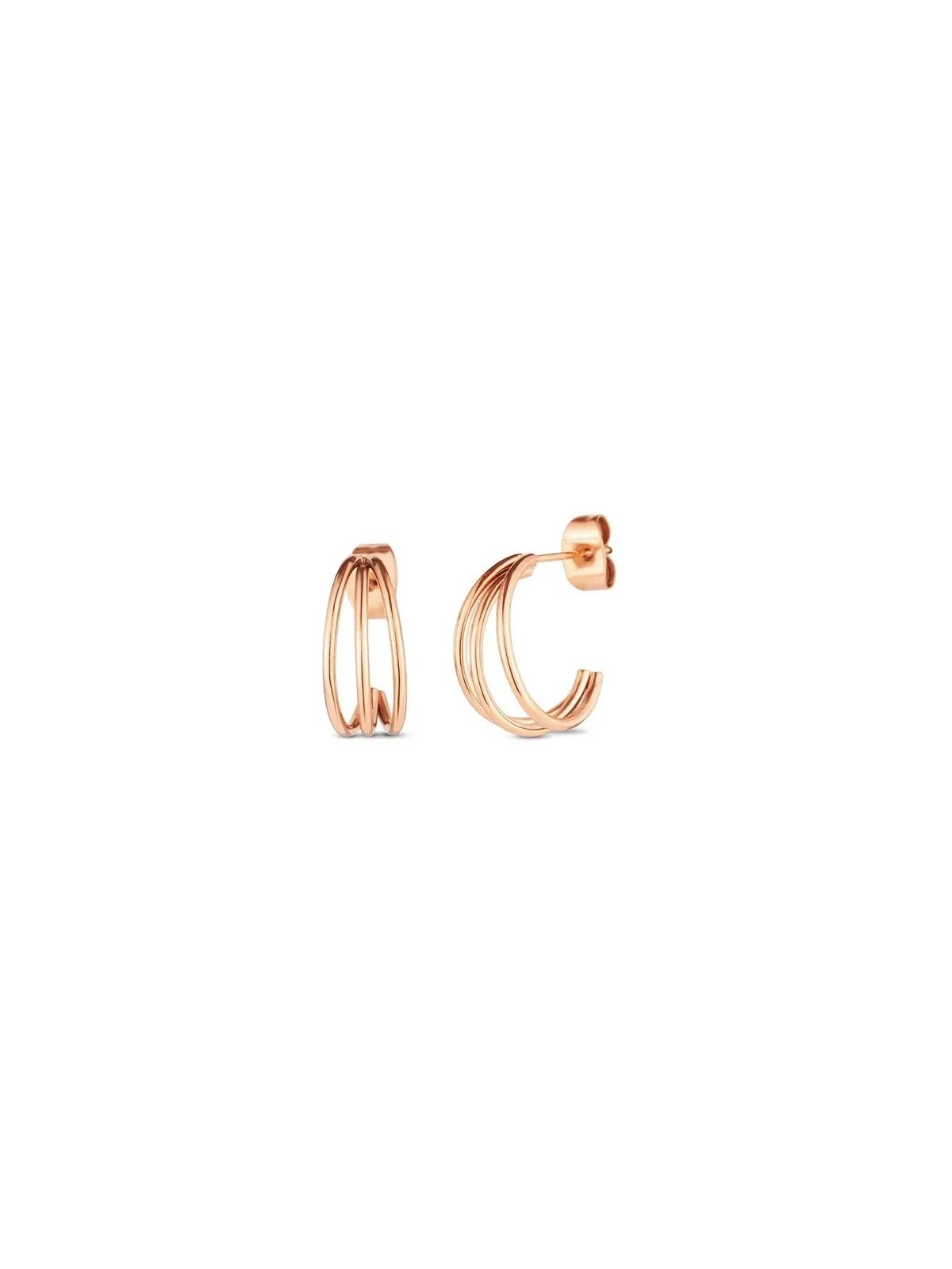 Vuch Eleganti orecchini a cerchio in acciaio placcato oro Elegy Rose Gold donna
