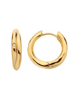Hot Diamonds Orecchini a cerchio placcati oro con diamanti Jac Jossa Soul DE812 donna