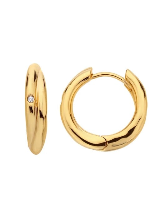 Hot Diamonds Orecchini a cerchio placcati oro con diamanti Jac Jossa Soul DE812 donna