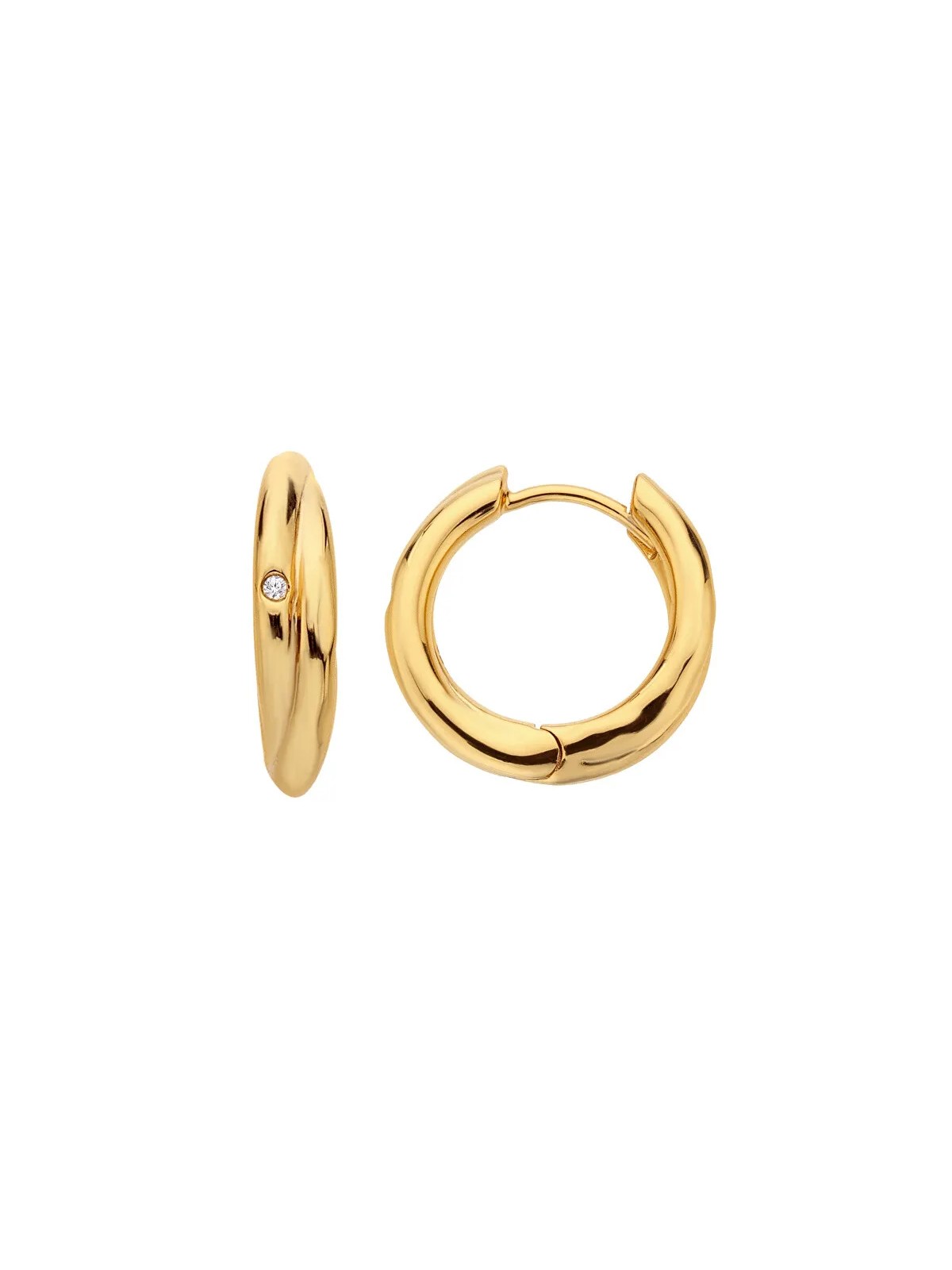Hot Diamonds Orecchini a cerchio placcati oro con diamanti Jac Jossa Soul DE812 donna