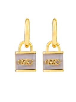 Michael Kors Orecchini a cerchio Kors Lock placcati oro con perla MKC1743TN710 donna