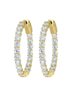 CRYSTAlp Orecchini a cerchio placcati oro con cristalli Tennis 42336.G donna