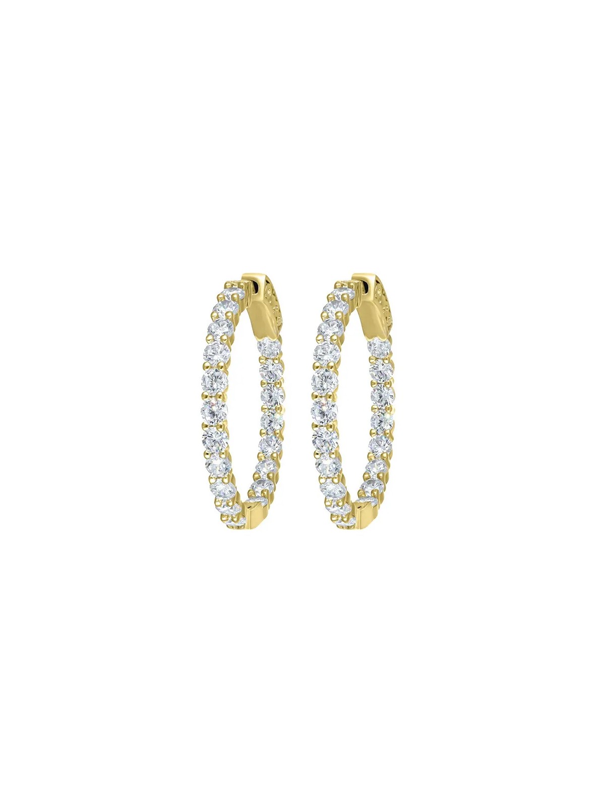 CRYSTAlp Orecchini a cerchio placcati oro con cristalli Tennis 42336.G donna