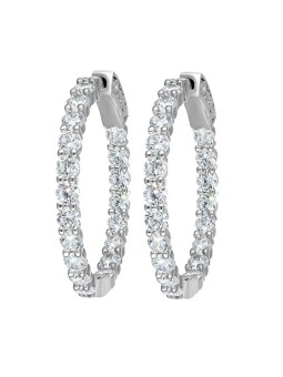 CRYSTAlp Orecchini a cerchio con cristilla trasparente Tennis 42336.R donna