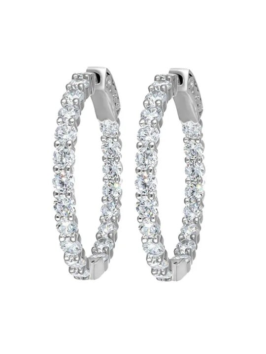CRYSTAlp Orecchini a cerchio con cristilla trasparente Tennis 42336.R donna
