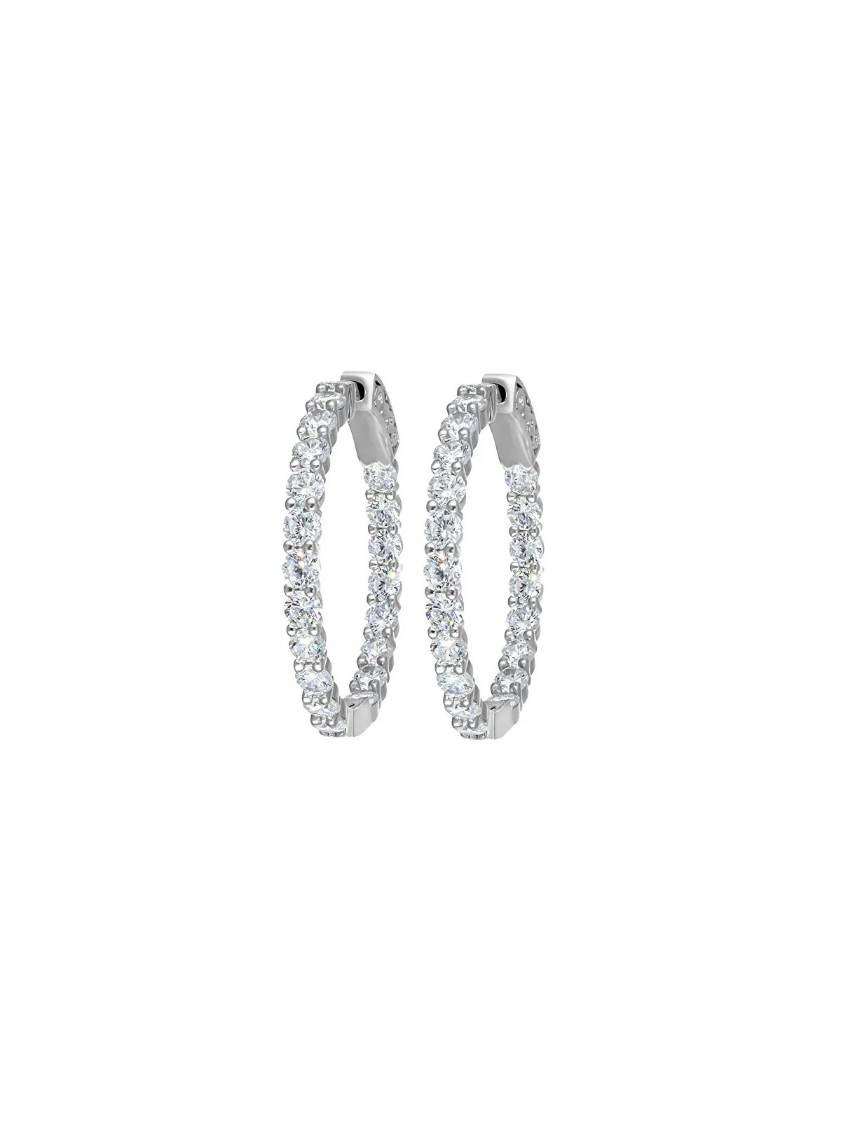 CRYSTAlp Orecchini a cerchio con cristilla trasparente Tennis 42336.R donna