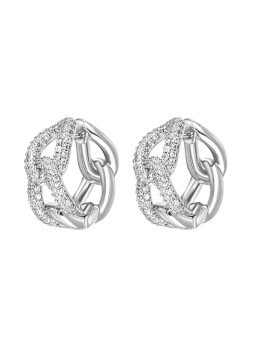 CRYSTAlp Orecchini a cerchio massicci con cristalli Luxury 42311.R donna