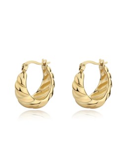 S'Agapõ Orecchini Chunky SHK60 in acciaio placcato oro donna