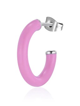 S'Agapõ Orecchino singolo rotondo con smalto rosa Vibes SVB42 donna