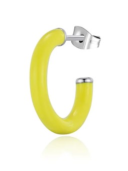 S'Agapõ Orecchino singolo tondo con smalto giallo Vibes SVB44 donna