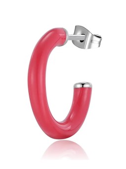 S'Agapõ Orecchino singolo tondo con smalto rosso Vibes SVB41 donna