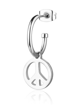 S'Agapõ Orecchino singolo in acciaio con simbolo della pace Smile SSM022 donna